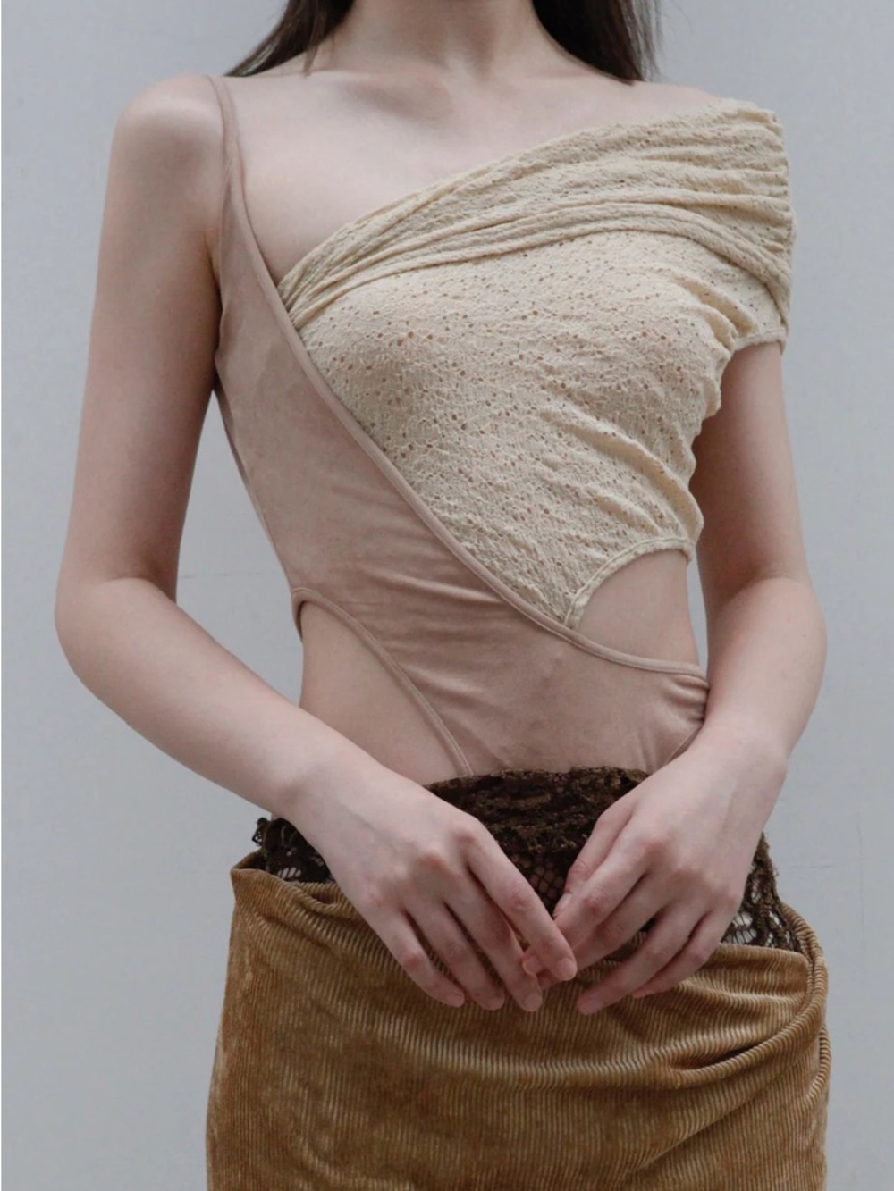 Oude Waag Wrap Shoulder Panel Bodysuit